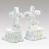 Elegant Fleur-de-Lis Bookends - Decorative French Style Book Holders for Home and Office Decor