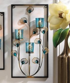 Peacock Three Candle Wall Sconce - Elegant Home Decor Lighting