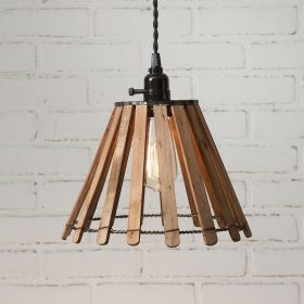 Wood Slat Pendant Light