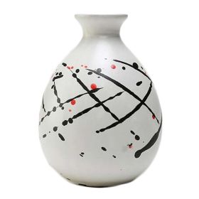 500ml White Ceramic Wine Jar Hand Painted Wine Bottle Vintage Chinese Style Wine Flask Flagon