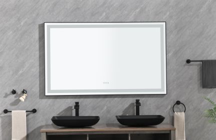 (ONLY FOR PICKUP) 60*36 LED Lighted Bathroom Wall Mounted Mirror with High Lumen+Anti-Fog Separately Control