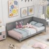 Twin Size Wood Daybed/Sofa Bed, Gray