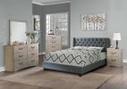 QUEEN BED in Blue Gray