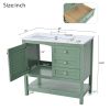 36'' Bathroom Vanity with Undermount Sink, Free Standing Vanity Set with 2 Drawers& Soft Closing Doors, Bathroom Storage Cabinet with Solid Wood Feet,