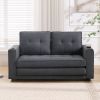 {VIDEO Provided}3-in-1 Upholstered Futon Sofa Convertible Sofa bed,Foldable Tufted Loveseat with Pull Out Sleeper Couch Bed,Folding Mattres Love Seat