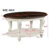 Living Room Coffee Table Set, Coffee Table & Two End Side Table 3-Piece Set for Office, Living Room, Apartment, Chipped White and Cherry Top.(color wr