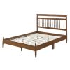 Transitional Design Full Platform Bed Chestnut Finish Wood Frame Bedroom Furniture 1pc Bed in a Box