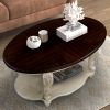 Living Room Coffee Table Set, Coffee Table & Two End Side Table 3-Piece Set for Office, Living Room, Apartment, Chipped White and Cherry Top.(color wr