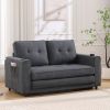 {VIDEO Provided}3-in-1 Upholstered Futon Sofa Convertible Sofa bed,Foldable Tufted Loveseat with Pull Out Sleeper Couch Bed,Folding Mattres Love Seat