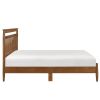 Transitional Design Full Platform Bed Chestnut Finish Wood Frame Bedroom Furniture 1pc Bed in a Box