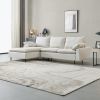 L-Shaped linen sectional sofa with right chaise,Beige