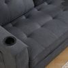 {VIDEO Provided}3-in-1 Upholstered Futon Sofa Convertible Sofa bed,Foldable Tufted Loveseat with Pull Out Sleeper Couch Bed,Folding Mattres Love Seat