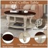 Living Room Coffee Table Set, Coffee Table & Two End Side Table 3-Piece Set for Office, Living Room, Apartment, Chipped White and Cherry Top.(color wr