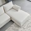 L-Shaped linen sectional sofa with left chaise,Beige