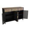 48" Wide 4 Doors Modern Sideboard with 3 Top Drawers, Freestanding Sideboard Storage Cabinet Entryway Floor Cabinet for Living Room Office Bedroom