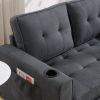 {VIDEO Provided}3-in-1 Upholstered Futon Sofa Convertible Sofa bed,Foldable Tufted Loveseat with Pull Out Sleeper Couch Bed,Folding Mattres Love Seat