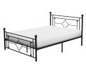 1pc Full Platform Bed Black Finish Metal Frame Ball Finials Modern Traditional Look