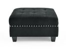 U shape Modular Sectional Sofa; DIY Combination; includes Four Single Chair and Two Corner; Black Velvet