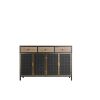 48" Wide 4 Doors Modern Sideboard with 3 Top Drawers, Freestanding Sideboard Storage Cabinet Entryway Floor Cabinet for Living Room Office Bedroom