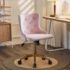 Lift wheel five-star foot back pull point flannelette light pink gold feet indoor leisure chair simple Nordic style