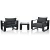 3-pieces Aluminum Frame Patio Furniture With 6.7" Thick Cushion And Coffee Table, All Weather Use Olefin fabric Outdoor Chair