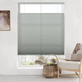 WELLSOURCE Light Filtering/Dimout Cellular Shades Cordless, Top Down Bottom Up Blinds for Windows, 1.5" Single Cell Pleated Honeycomb Window Shades fo (Color: Dimout-Gray, size: CUSTOM SIZE)