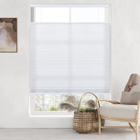 WELLSOURCE Light Filtering/Dimout Cellular Shades Cordless, Top Down Bottom Up Blinds for Windows, 1.5" Single Cell Pleated Honeycomb Window Shades fo (Color: Dimout-White, size: CUSTOM SIZE)