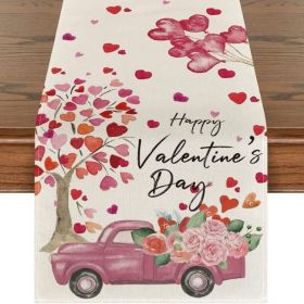 Dining Table Decor Valentine's Day Printed Tablecloth (Color: Style 19, size: 33x183 cm)