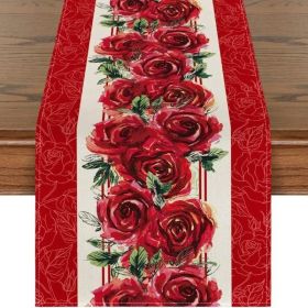 Dining Table Decor Valentine's Day Printed Tablecloth (Color: Style 17, size: 33x183 cm)